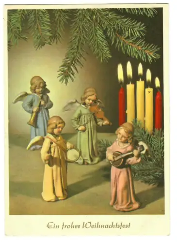AK Weihnachten, musizierende Engel, Kerzen - 20122