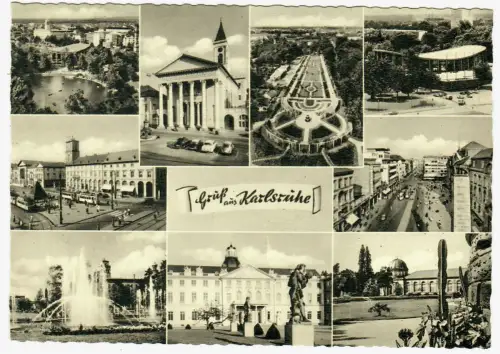 AK Karlsruhe, Panorama, Schloss, 11130