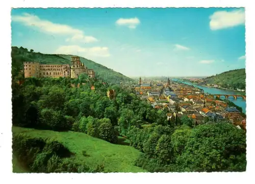 AK Heidelberg, Panorama mit Schloß, 10196