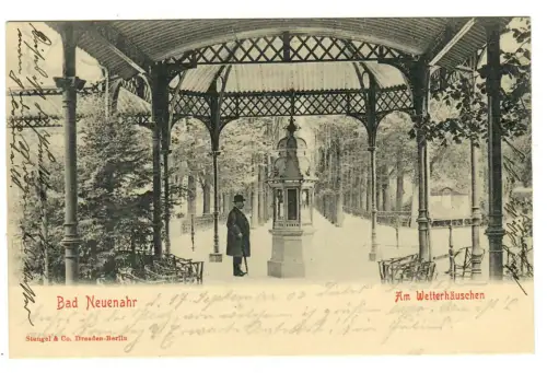 AK Bad Neuenahr, Eleganter Herr am Wetterhäuschen, 11217