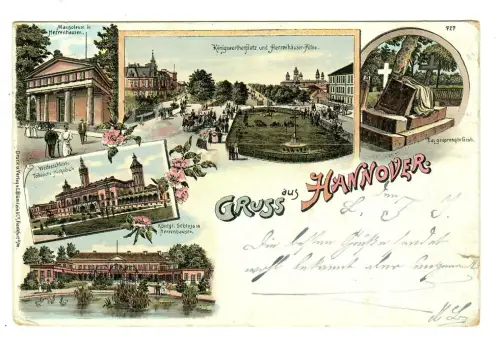 AK Hannover, Lithographie 1898 Gruss aus Hannover , 11937