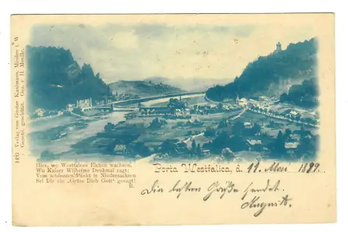 AK Porta Westfalica, Teilansicht mit Weser, 11936