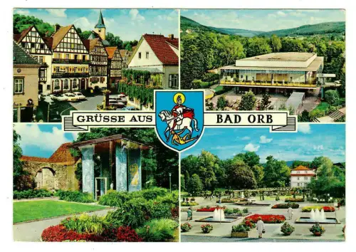 AK Bad Orb, Marktplatz, Mehrbildkarte, 10207
