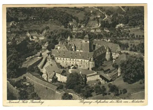 AK Kronach, Feste Rosenberg, Fliegeraufnahme, 11387