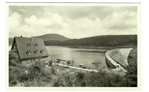 AK Forbach, Gasthof zur Schwarzenbach mit Talsperre, 10042