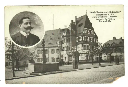AK Rüdesheim, Hotel-Restaurant "Ratskeller", 11945