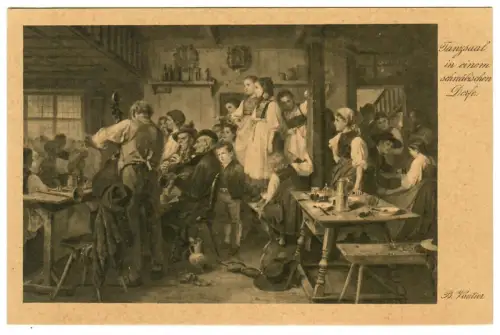 AK Benjamin Vautier: Tanzsaal in einem schwäbischen Dorfe, Wiechmann - 30394
