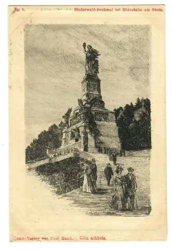 AK Rüdesheim, Niederwald-Denkmal, Kupferstichr, 11210