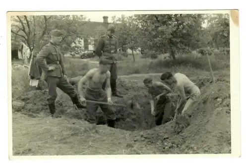 WW2, 2. WK, Wehrmacht Russland, Foto Soldaten heben Schützengraben aus , 11980