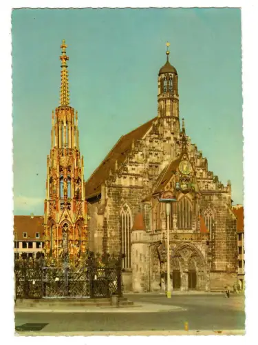 AK Nürnberg, Schöner Brunnen und Frauenkirche - 10444