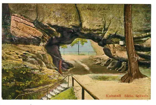 AK Bad Schandau, Felsentor Kuhstall, Sächsische Schweiz, 11072