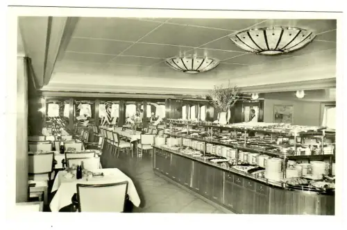 AK Bundesbahn Hochsee Fährschiff "Deutschland", Kaltes Buffett, 10841