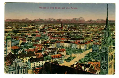 AK München mit Blick auf die Alpen, 10096