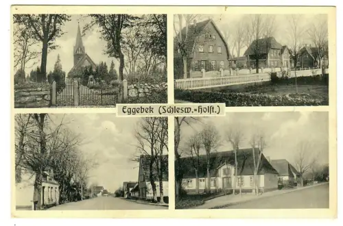 AK Eggebek, Kirche, Strassenpartie, 11247