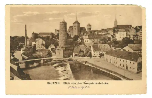 AK Bautzen, Blick von der Kronprinzenbrücke, 11099