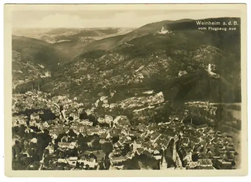 AK Weinheim, Panorama, vom Flugzeug aus, Luftbild, 11282