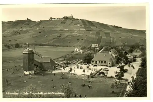 AK Tripsdrill Altweibermühle, Gasthaus mit Gartenterrassen, 10587