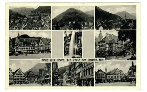 AK Urach schwäbische Alb, Teilansichten, 11022