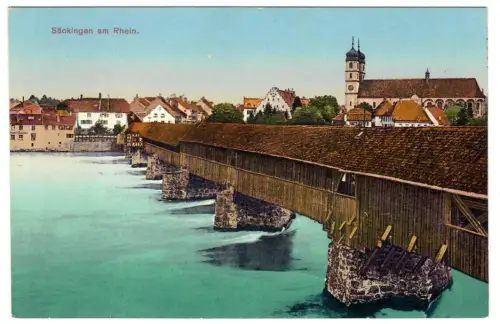 AK Säckingen am Rhein - Holzbrücke - 10418