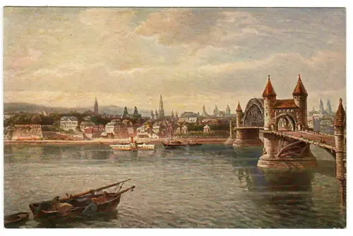 AK Bonn, Panorama mit Rheinbrücke, 11071