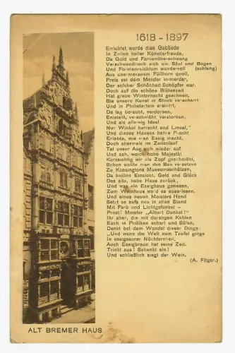AK Bremen, Essighaus, mit Geschichte über das Gebäude, 11464