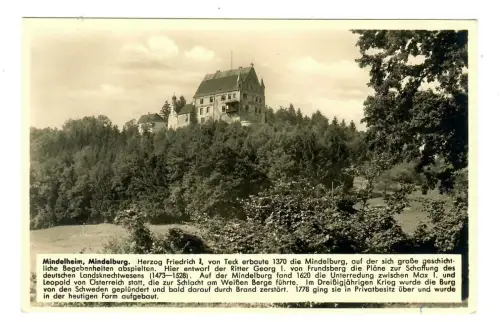 AK Mindelheim, Mindelburg, mit Text, 11634