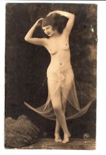 AK Erotik, Frau Akt, Porträt, stehend nackt, erotic nude, 12027