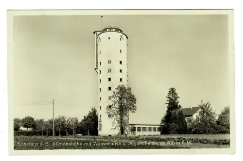 AK Konstanz, Allmanshöhe mit Wasserturm und Jugendherberge, 12186