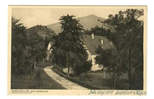 AK Badenweiler, Dorfstrasse mit Hochblauen, 12194