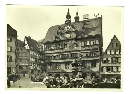 AK Tübingen, Marktplatz mit Rathaus, 11611