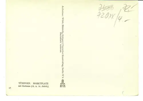 AK Tübingen, Marktplatz mit Rathaus, 11611