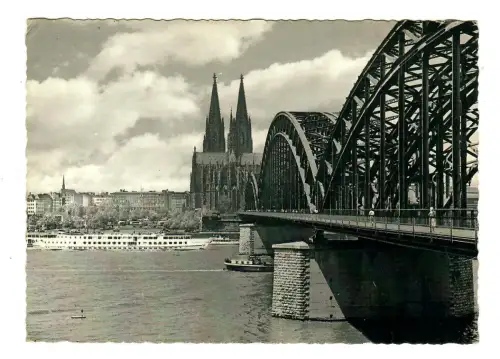 AK Köln, Hohenzollernbrücke mit Dom, 11603