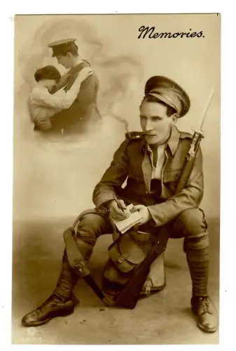 WW1, 1. WK AK , britischer Soldat mit Gewehr, Memories, 12068