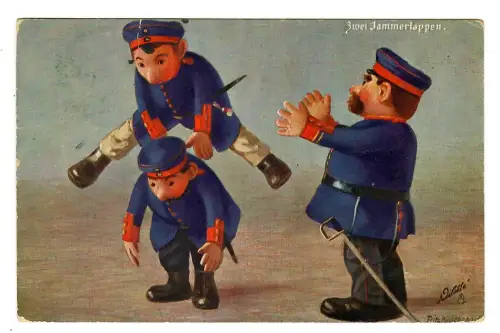 Deutsches Heer AK Humor, preussische Soldaten "Zwei Jammerlappen", 12070