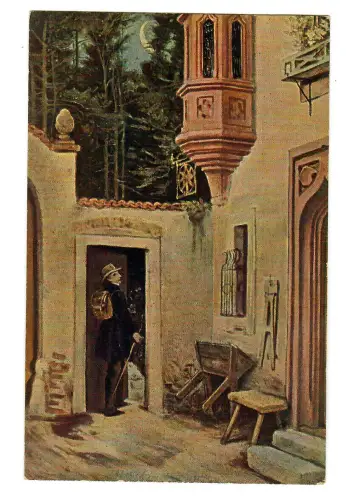 Künstler AK Moritz von Schwind: Abschied im Morgengrauen, Ackermann - 30412