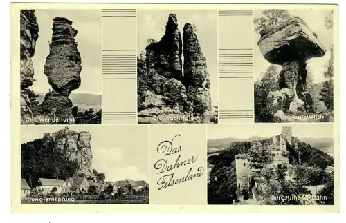 AK Dahn,  Felsenland, Jungfernsprung, Wachtfelsen, Wendelturm, 10604
