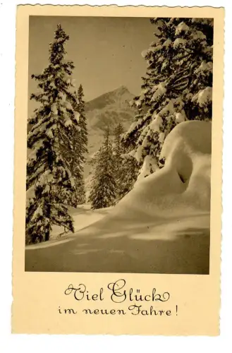 AK Neujahr, Winterlandschaft in der Bergen, 20268