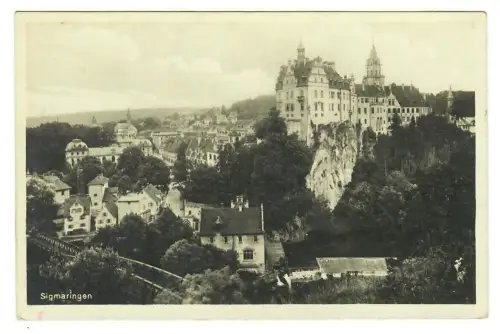 AK Sigmaringen, Teilansicht mit Hohenzollernschloss, 11164