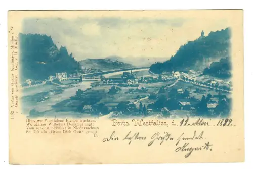 AK Porta Westfalica, Teilansicht mit Weser, 11936