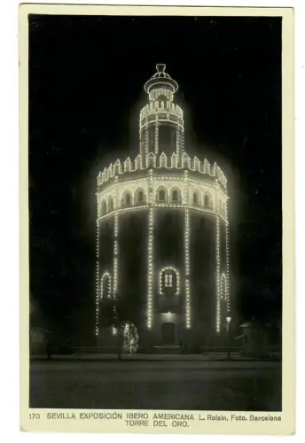 AK Sevilla, Ibero-American Exposition, Torre del Oro, 10933