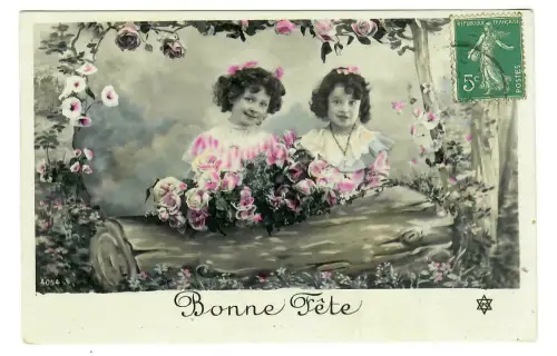 AK Geburtstag, Kleine Mädchen mit Blumen, koloriert 20025