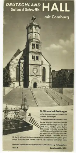 Reiseprospekt Schwäbisch Hall, Kloster Comburg + 3 Beilagen, 1937, 513