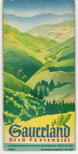 Reiseprospekt Sauerland - Wittgenstein -Siegerland  1938/39, sign. Erbe , 534