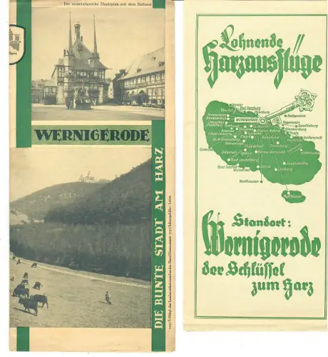 Reiseprospekt Wernigerode und Harzausflüge, 1930er Jahre, 540