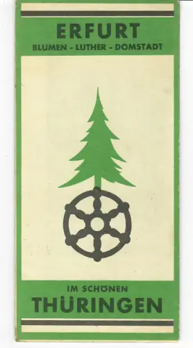 Reiseprospekt Erfurt, Thüringer Wald, grosse gemalte Karte, 1931, 478