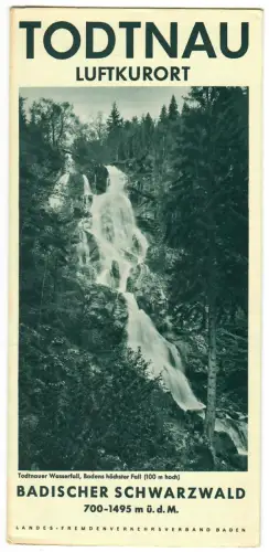 Reiseprospekt Todnau,  Schwarzwald + Gaststätten Verzeichnis, 1936/37, 486