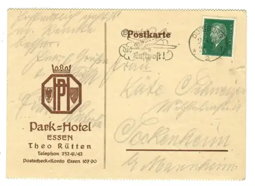 Ganzstück AK, Essen, Parkhotel , 11987