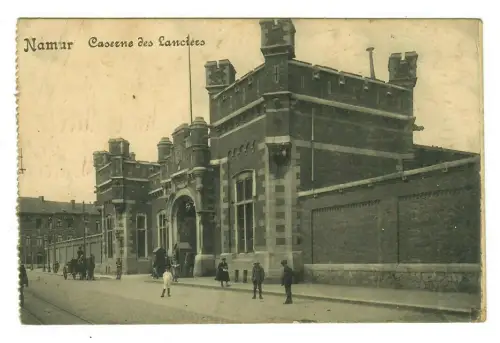WW1, 1. WK AK Namur, Belgien, Caserne des Lanciers , Stempel Feldpost, 10132