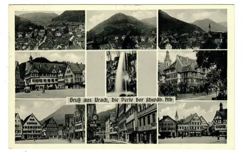 AK Urach schwäbische Alb, Teilansichten, 11022