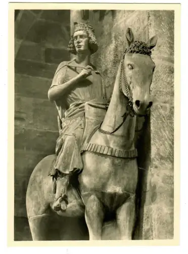 AK Bamberg, Dom "Der Reiter", Weltkunstkarte,  10875
